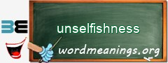 WordMeaning blackboard for unselfishness